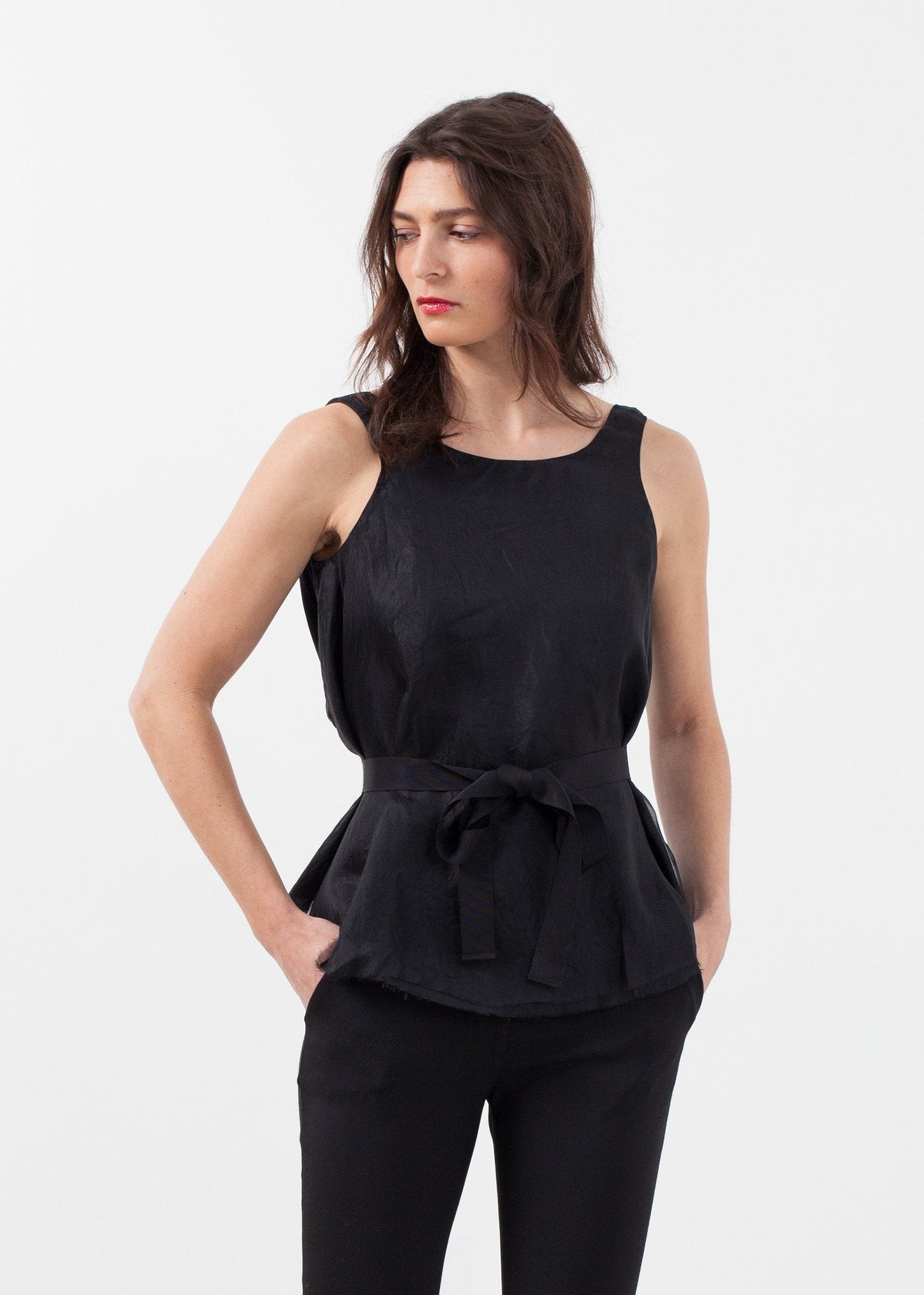 Top de organza con vuelo