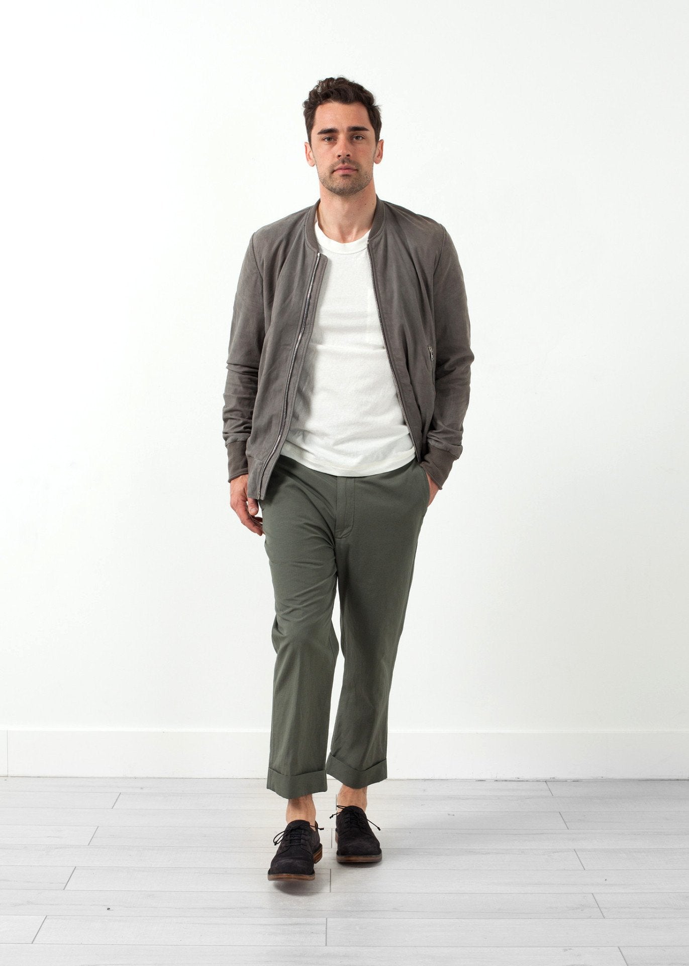 Pantalon à revers plat