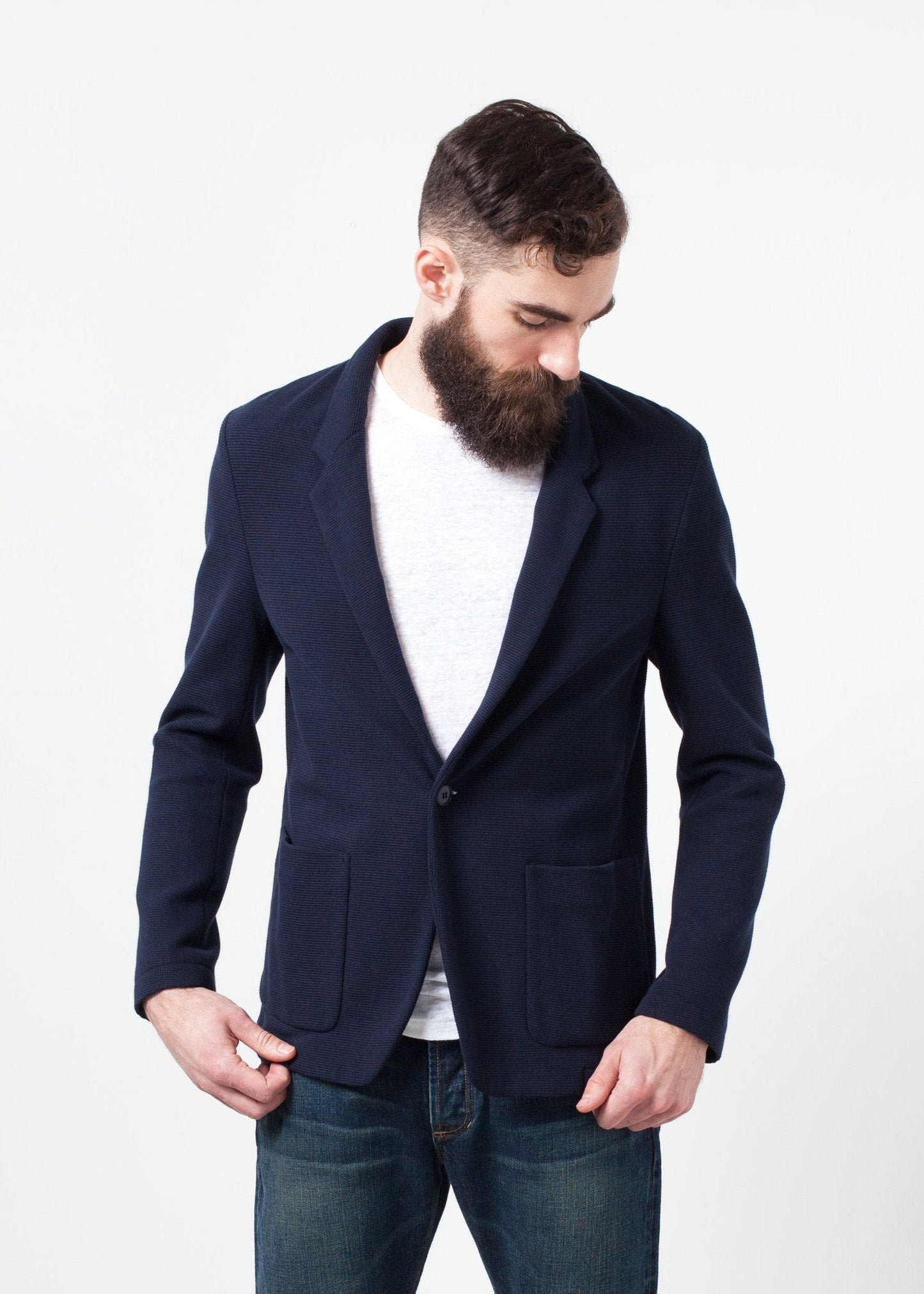 Chaqueta de algodón en azul marino