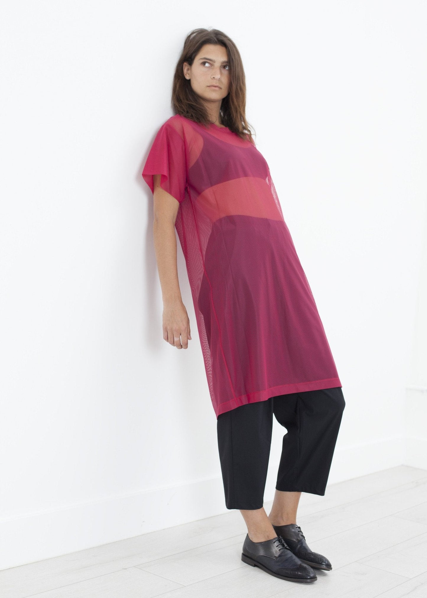 Sobrevestido de malla en rosa