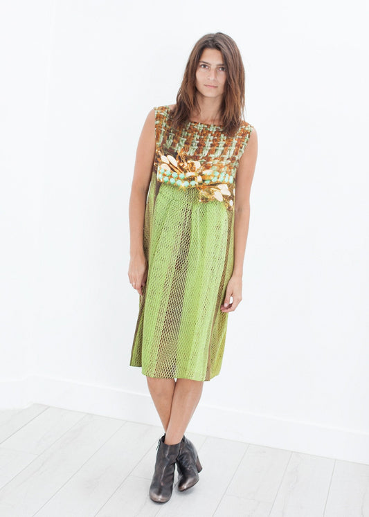 Silk Shift en Tweed et Filet