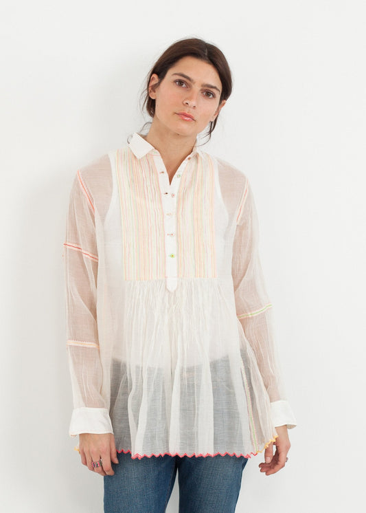 Sheer Rainbow Blouse in White (!)