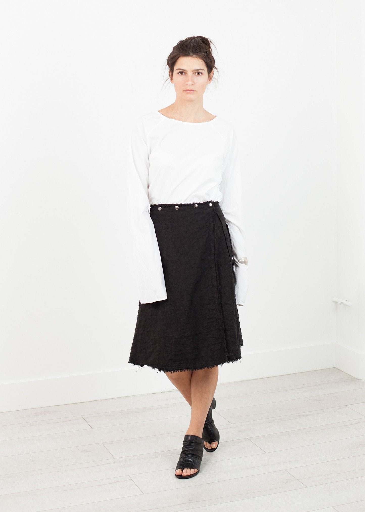 Jupe Wrap Snap en Noir