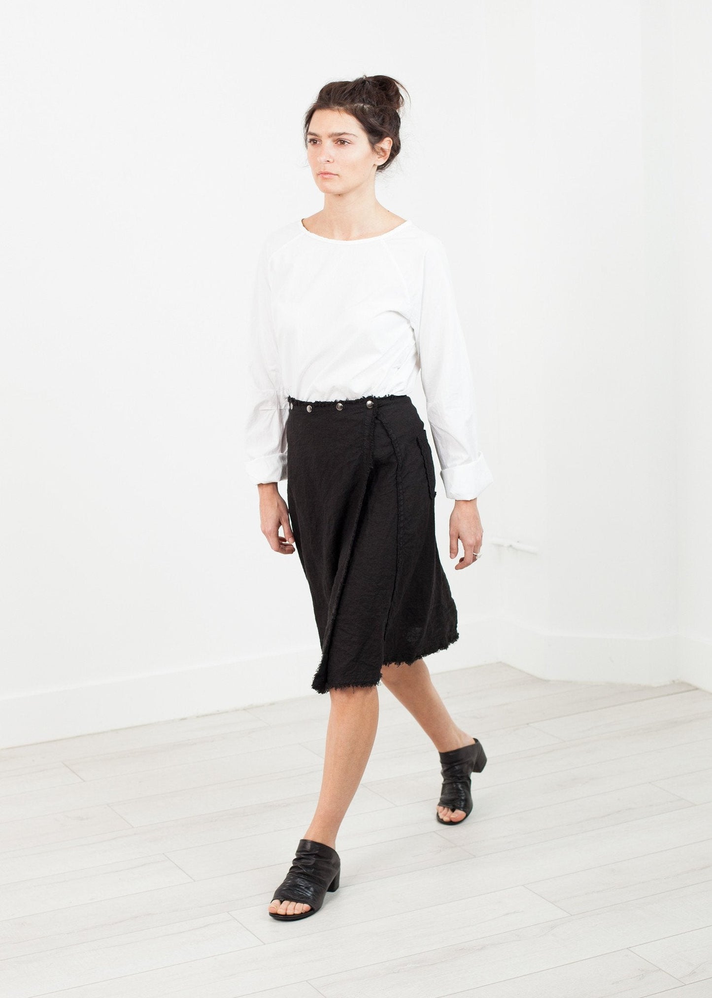 Jupe Wrap Snap en Noir