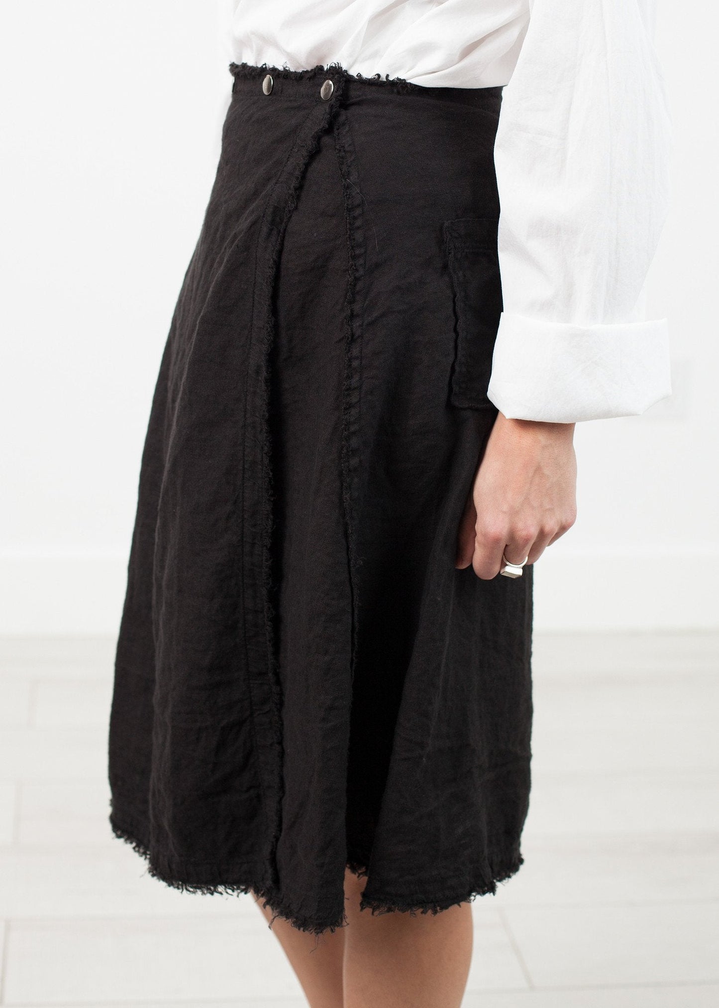 Jupe Wrap Snap en Noir