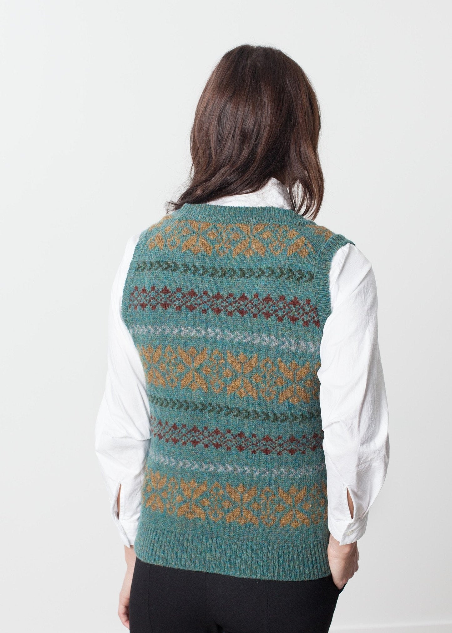 Chaleco Fair Isle en Army
