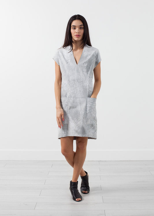 Robe en cuir polygone