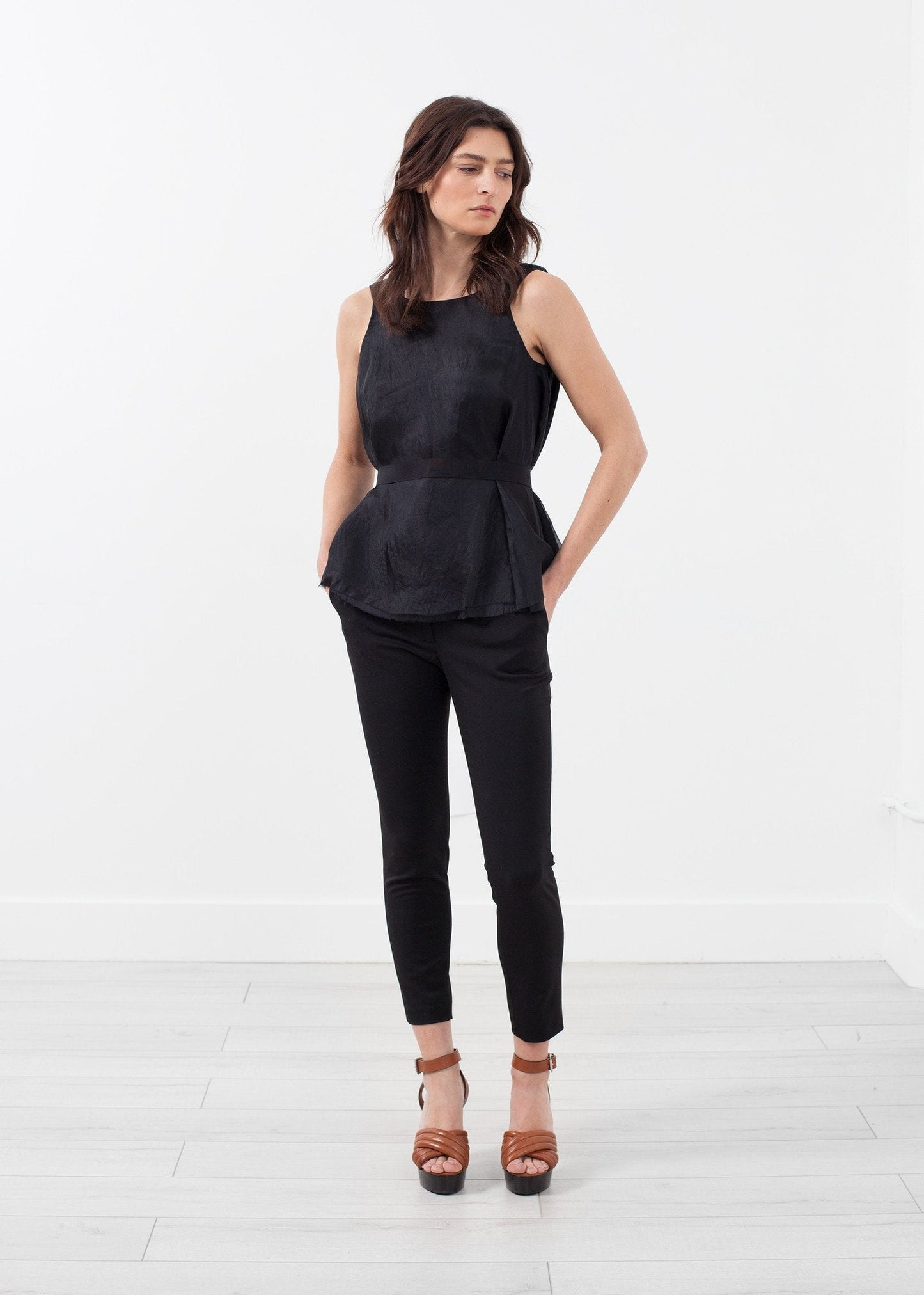Top de organza con vuelo
