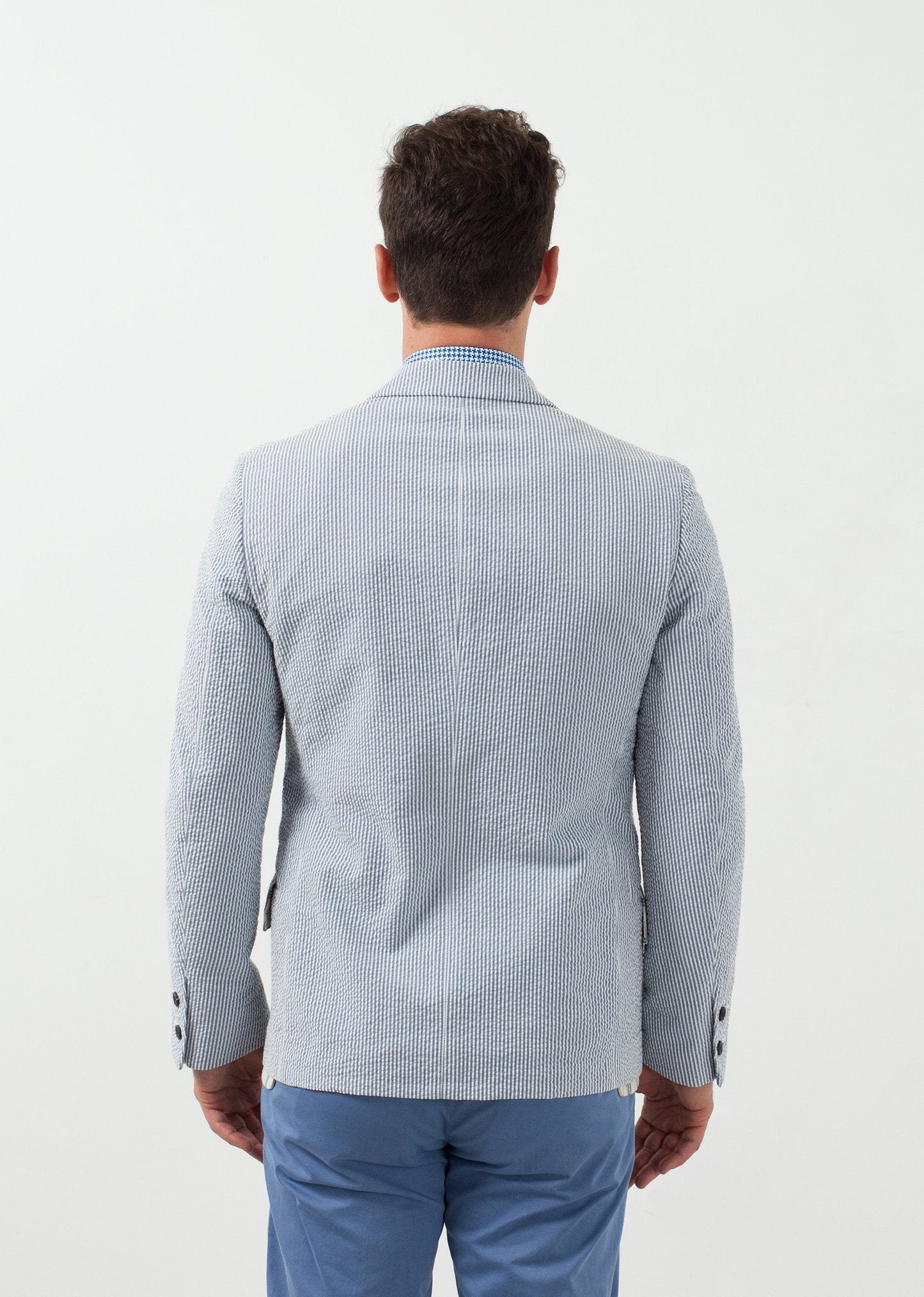 Blazer de cinco botones de seersucker
