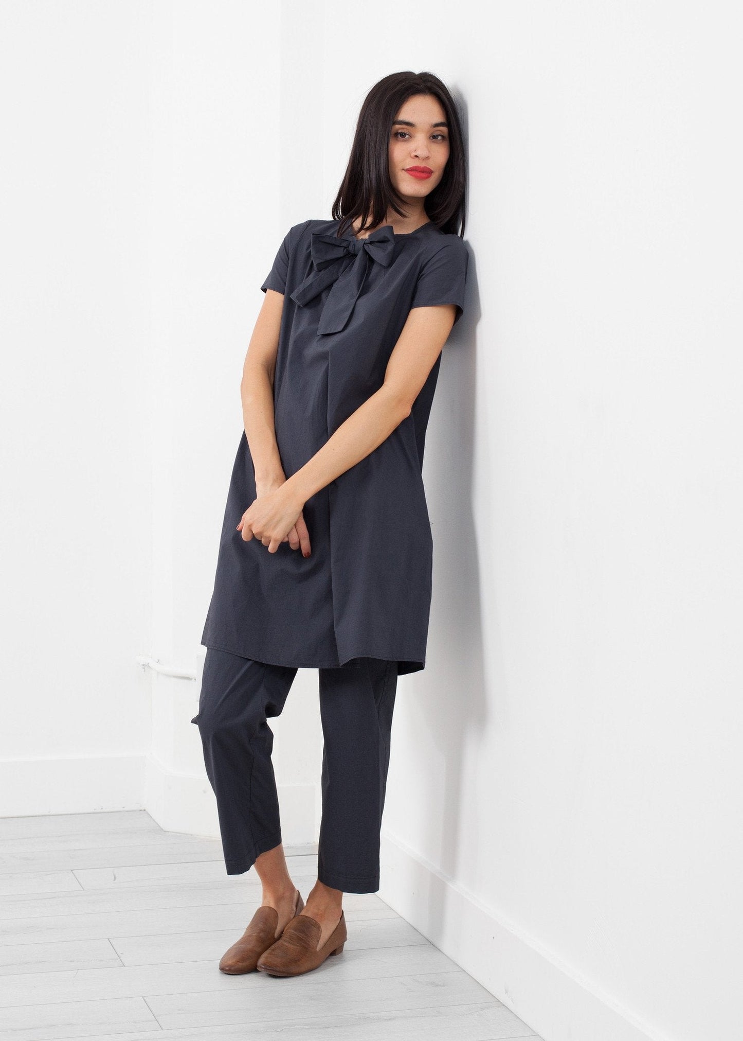 Vestido con lazo tipo babydoll
