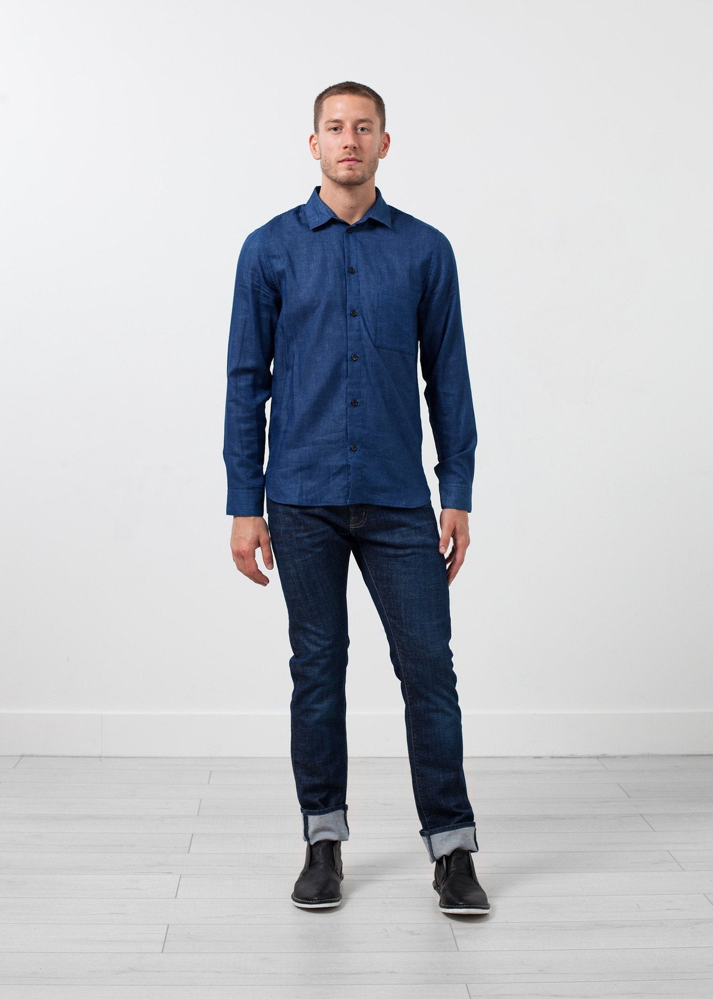 Camisa informal añil