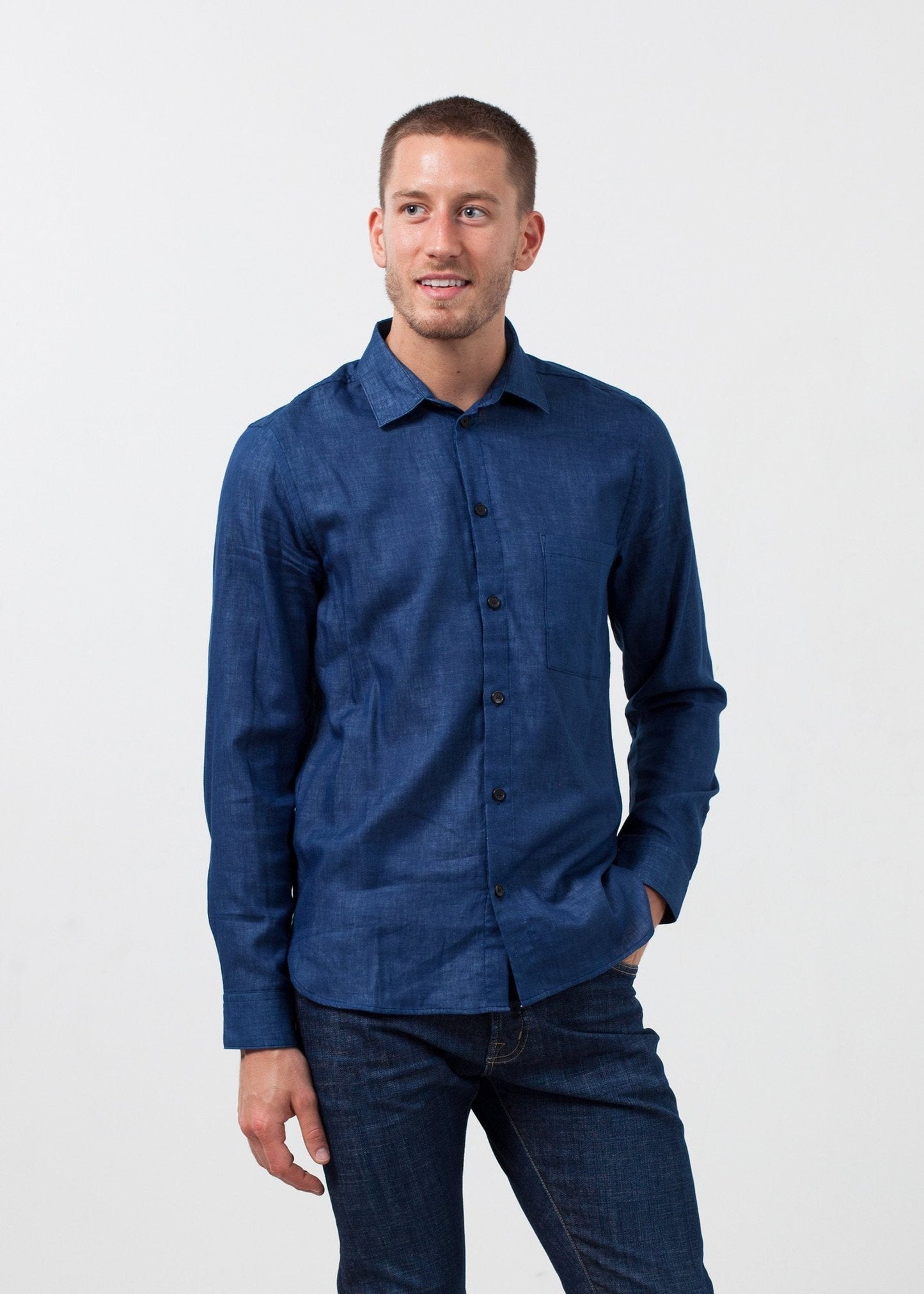 Camisa informal añil