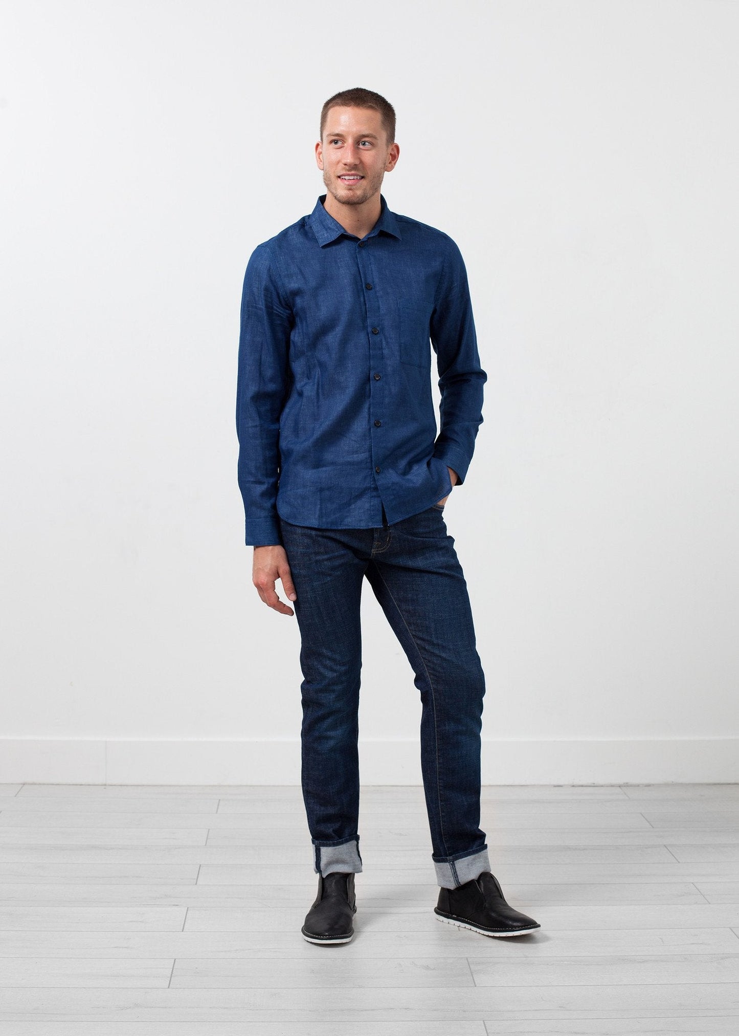 Camisa informal añil