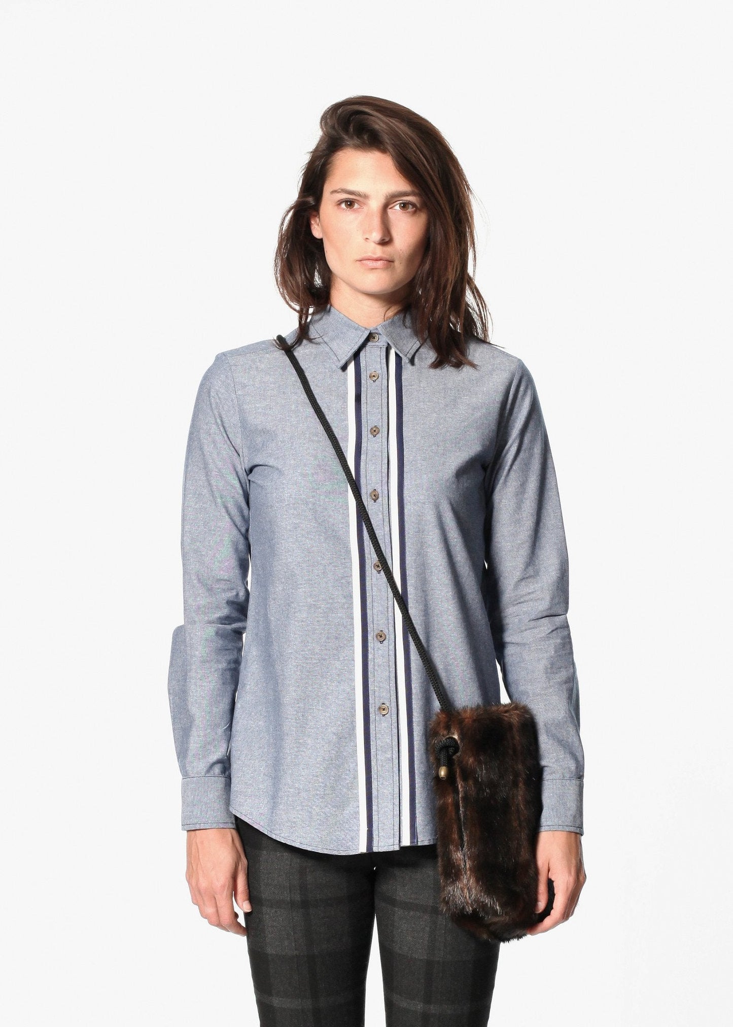 Camisa Boyfriend de Chambray en Azul