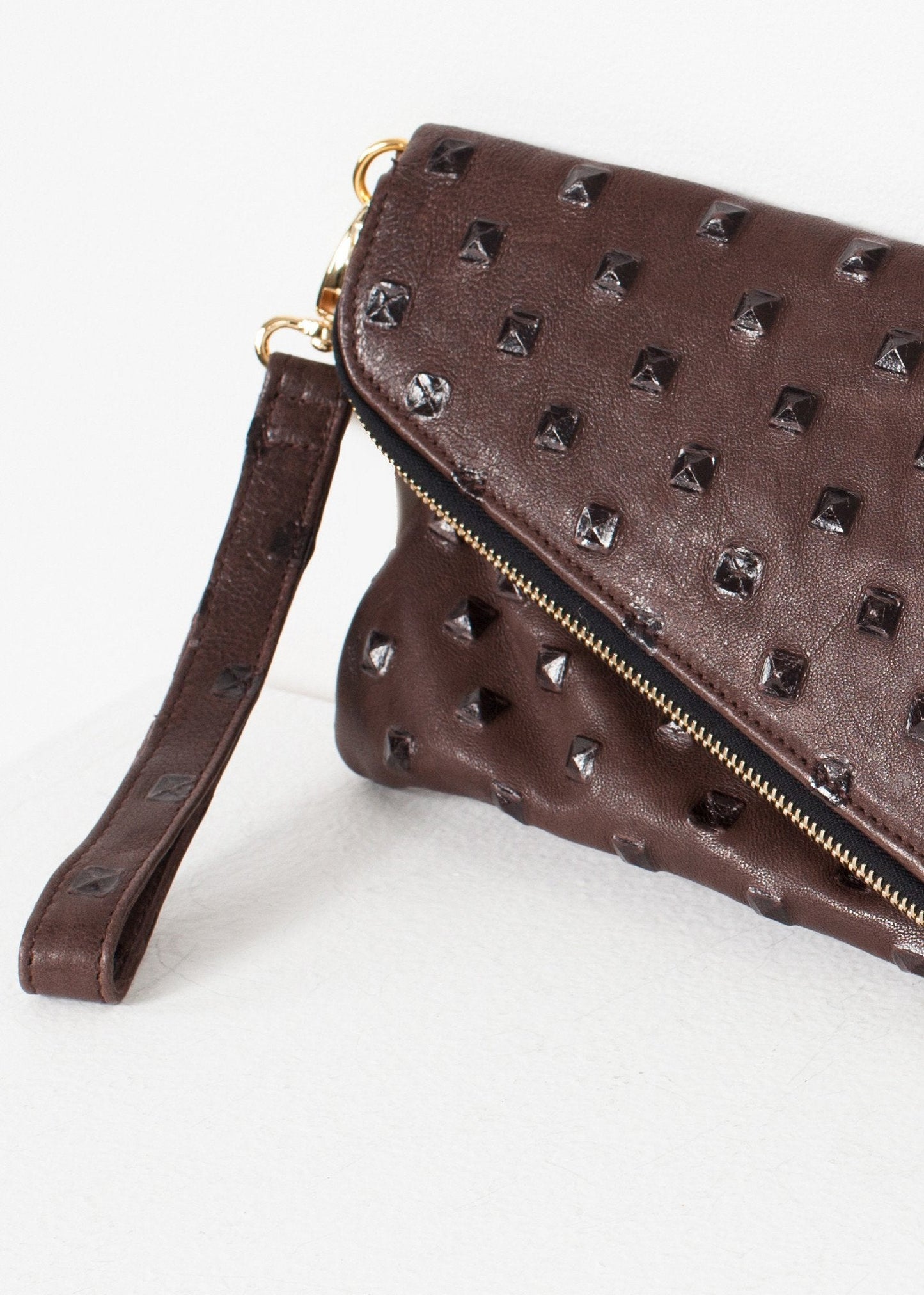 Clutch Roxanne de Cuero en Marrón