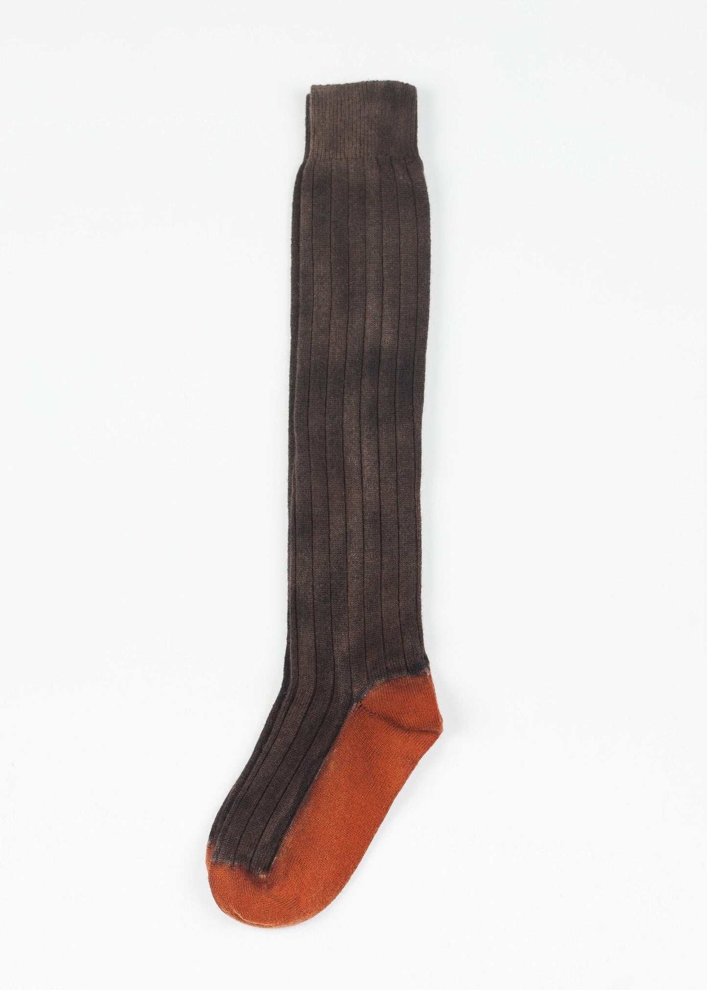 Calcetín de punto de cachemir en bronce